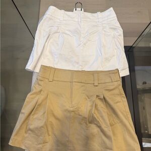 Aritzia Sunday Best Rider Mini Skirts 2 Pack Tan & White Size 0